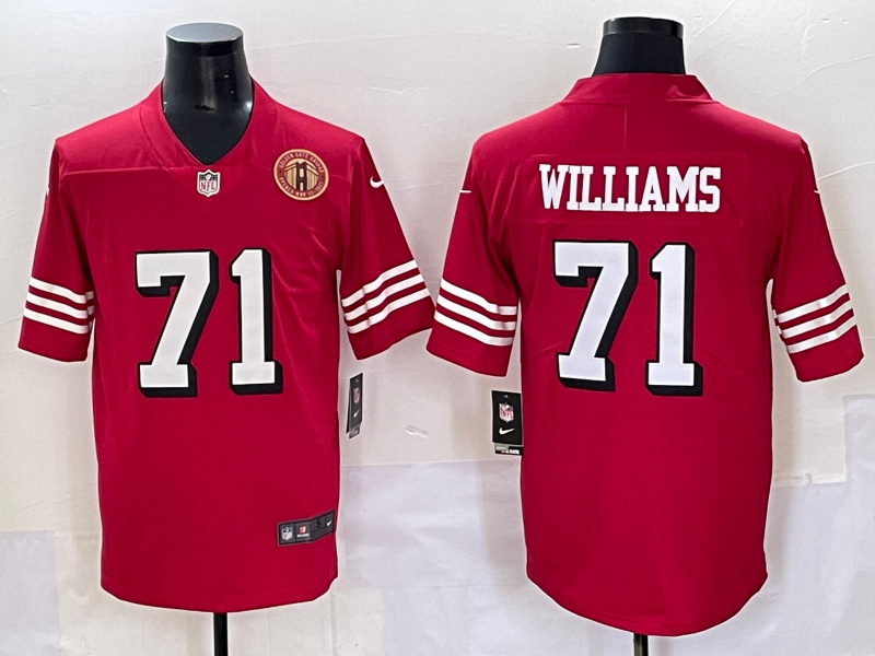 Men San Francisco 49ers #71 Williams red 2025 Nike Limited NFL Jersey style 2->san francisco 49ers->NFL Jersey